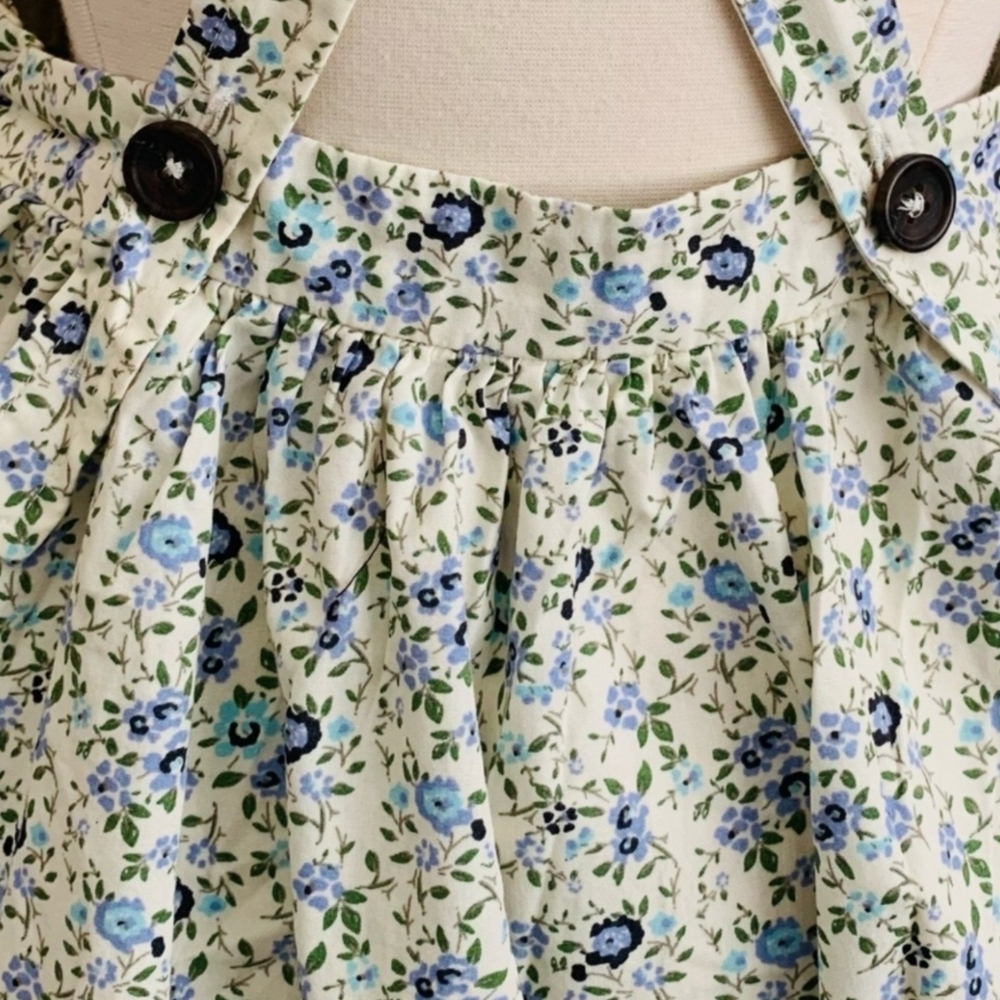 NWT Free People Petunia Mini Dress XS Blue Floral Cottagecore Boho Prairie Dress - Picture 14 of 16